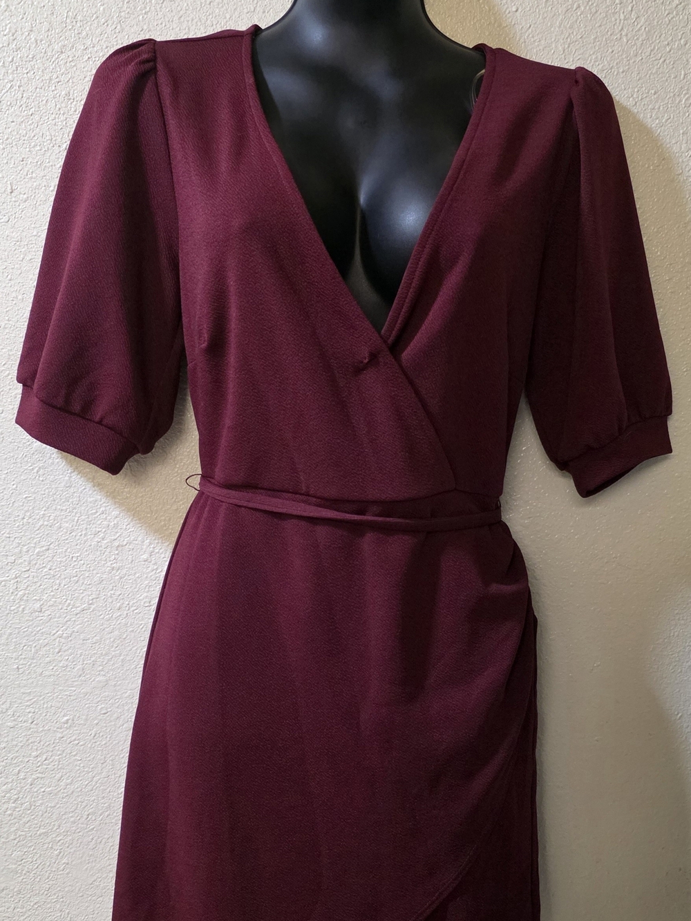 Speechless Burgundy Wrap Mini Dress Size L